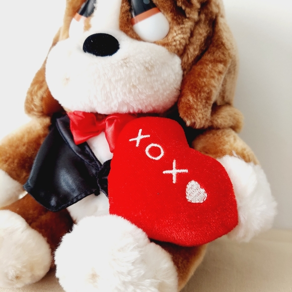 Vintage Collectible Sad Sam Plush Puppy Holding Heart George Valentino - Picture 3 of 11